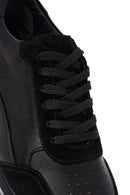 Men's Black Lace Up Leather Sneakers | Derimod