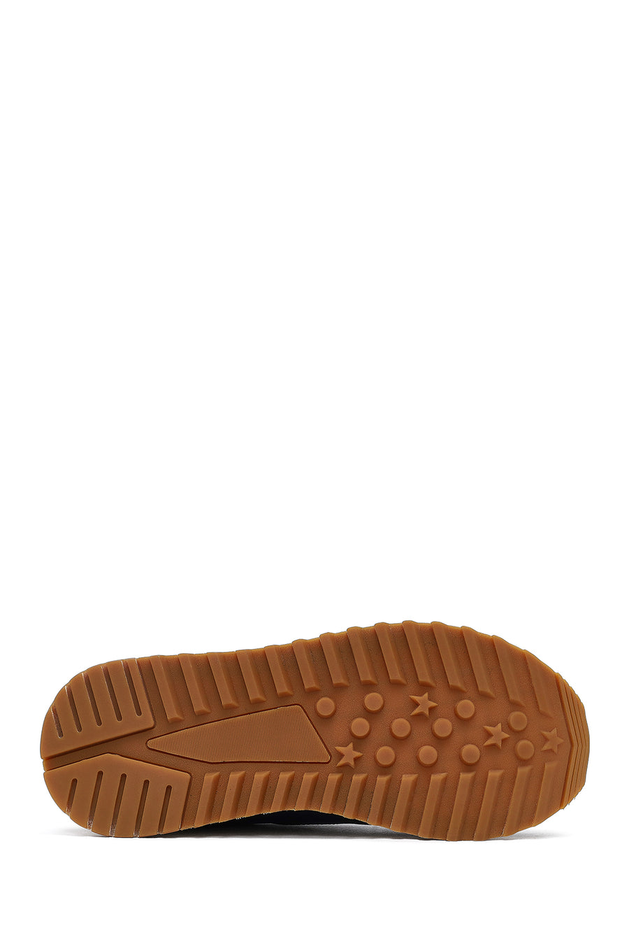 Erkek Lacivert Bağcıklı Kalın Tabanlı Deri Sneaker