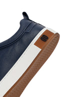 Men's Navy Blue Lace-Up Leather Sneaker | Derimod