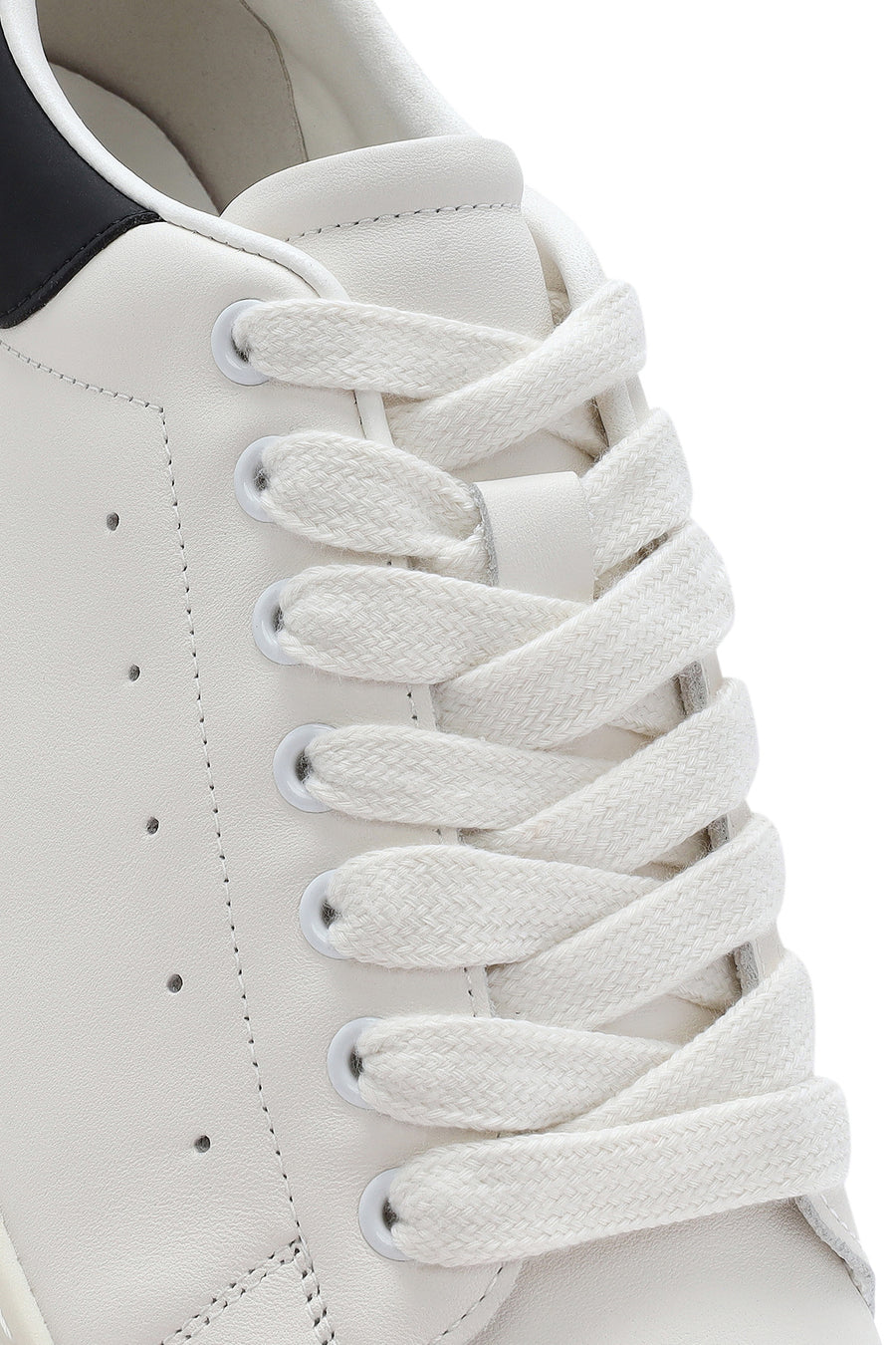 Erkek Beyaz Bağcıklı Deri Sneaker