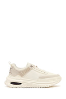 Men's Beige Lace-Up Thick-Sole Fabric Sneakers | Derimod