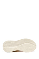 Men's Beige Lace-Up Thick-Sole Fabric Sneakers | Derimod