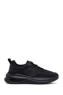 Men's Black Lace-Up Thick-Sole Fabric Sneakers | Derimod