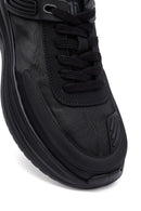 Men's Black Lace-Up Thick-Sole Fabric Sneakers | Derimod