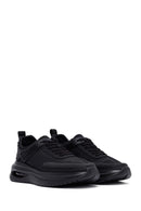 Men's Black Lace-Up Thick-Sole Fabric Sneakers | Derimod