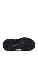 Men's Black Lace-Up Thick-Sole Fabric Sneakers | Derimod