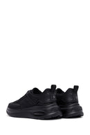 Men's Black Lace-Up Thick-Sole Fabric Sneakers | Derimod
