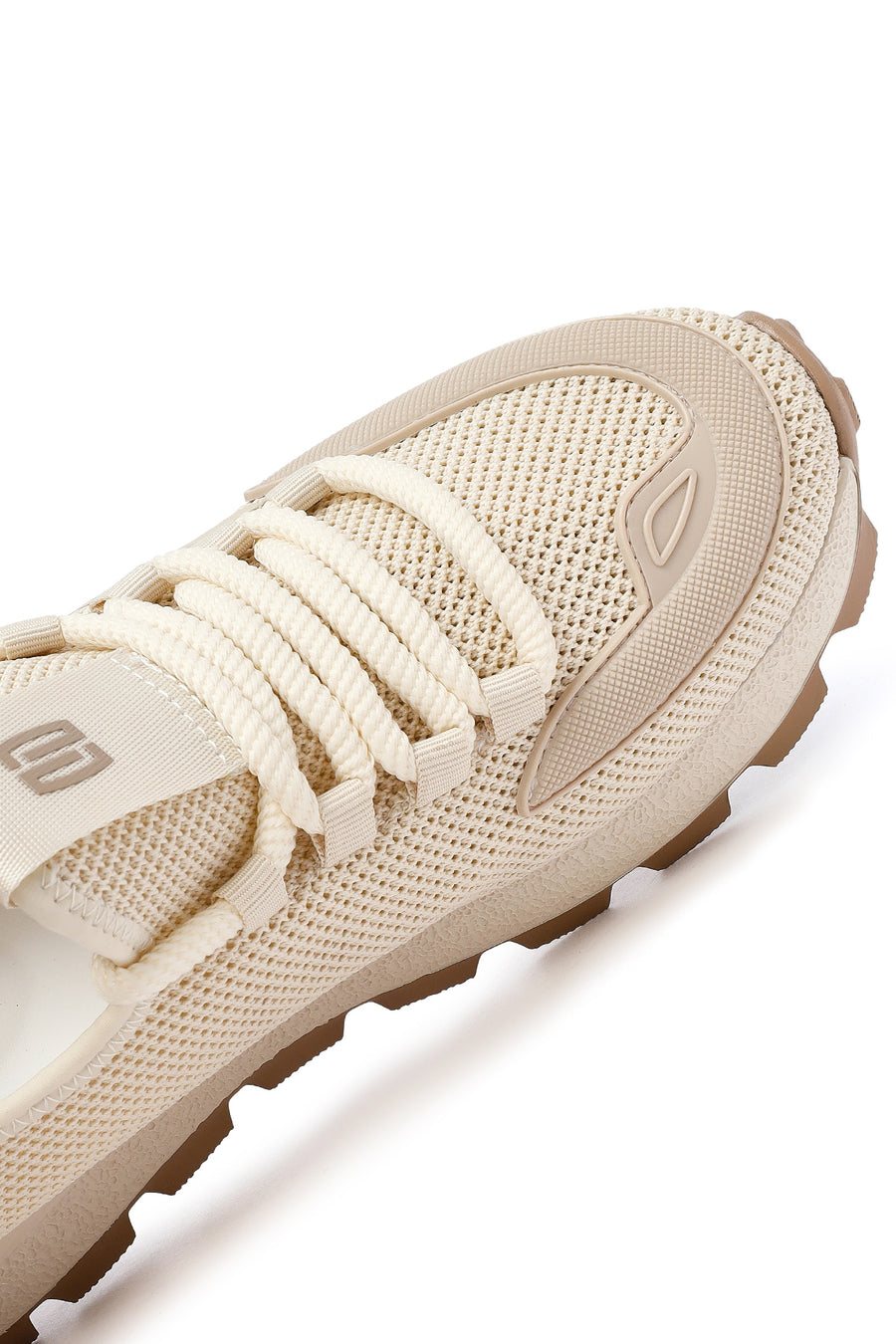 Derimod Zero Erkek Bej Bağcıklı Kalın Tabanlı Kumaş Sneaker