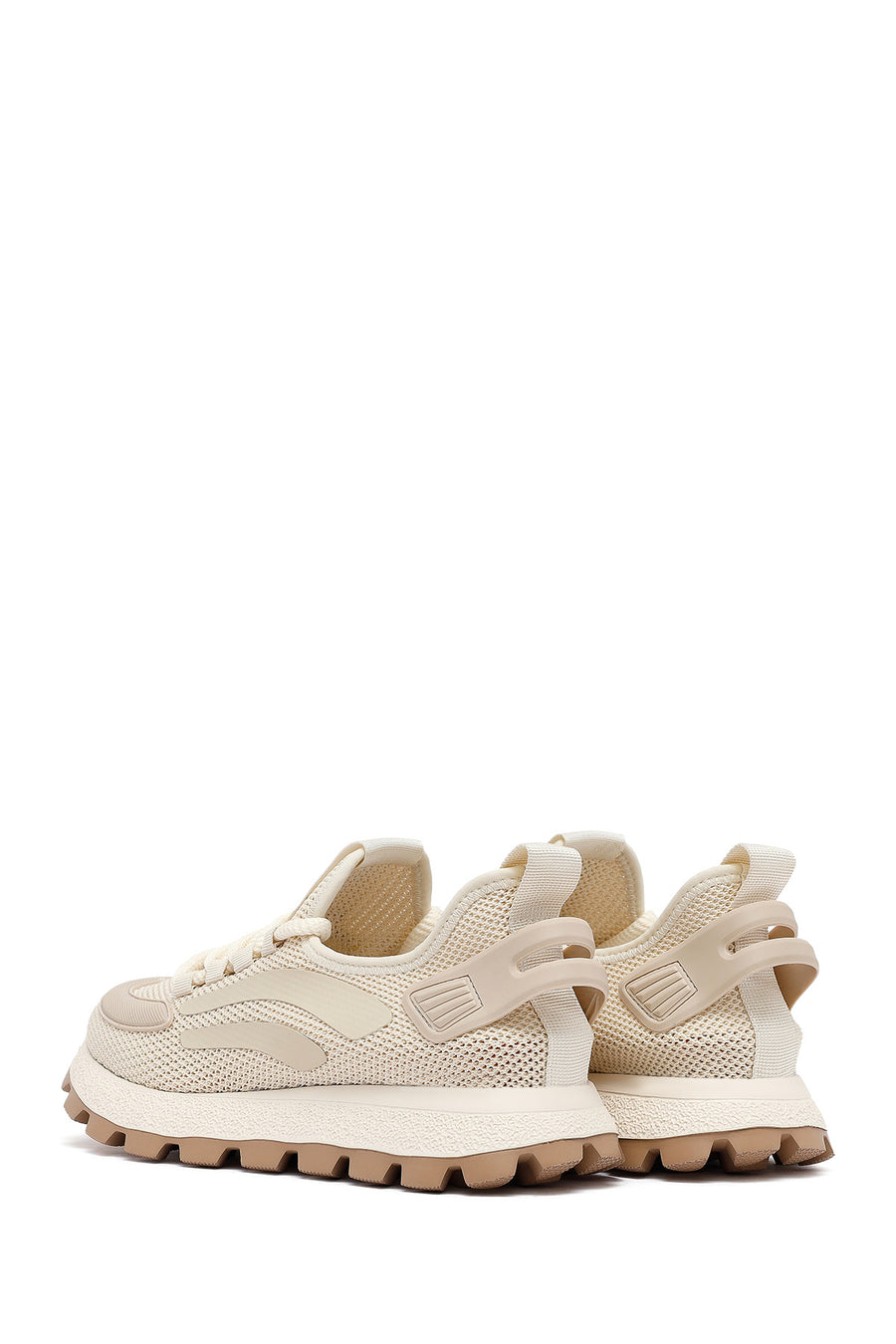 Derimod Zero Erkek Bej Bağcıklı Kalın Tabanlı Kumaş Sneaker