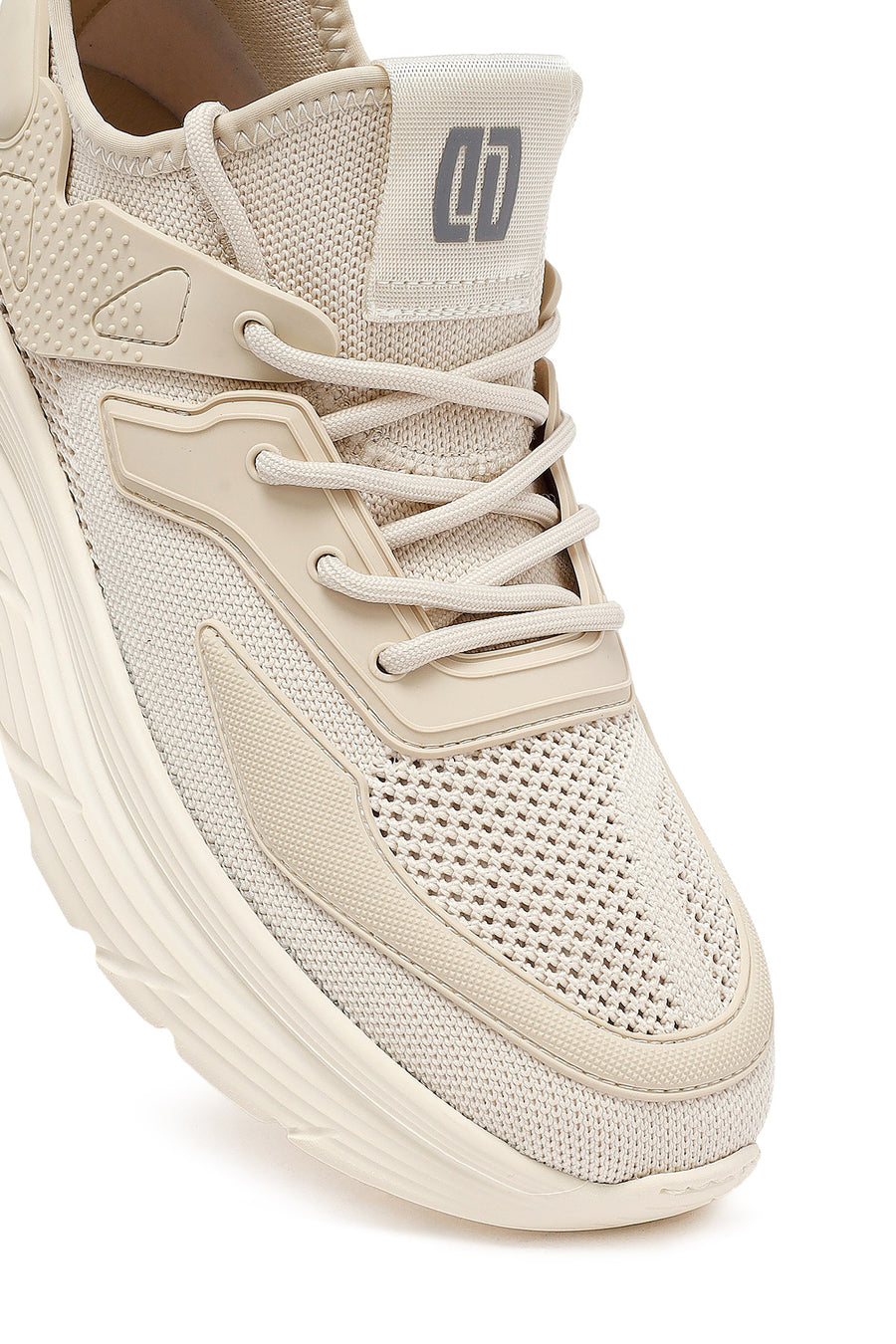Derimod Zero Men's Beige Laced Thick Soled Fabric Sneakers