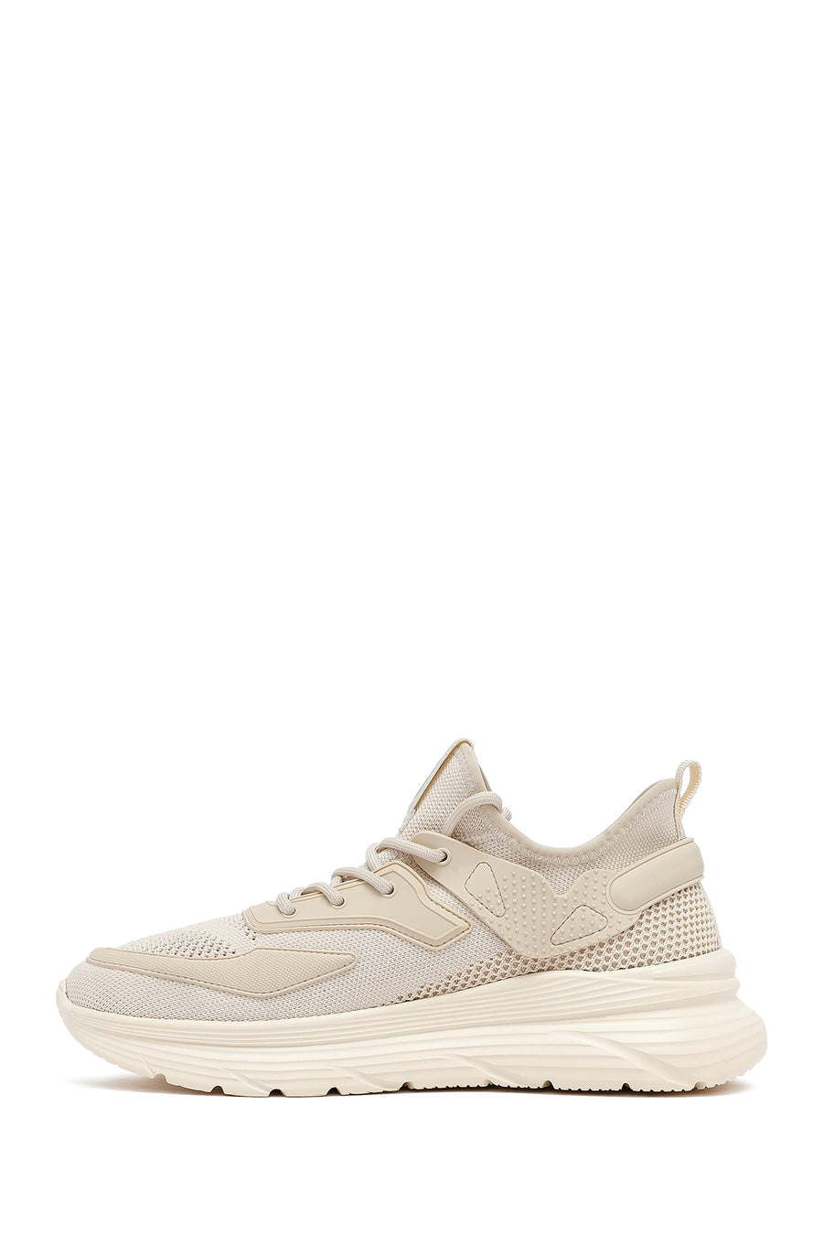 Derimod Zero Men's Beige Laced Thick Soled Fabric Sneakers