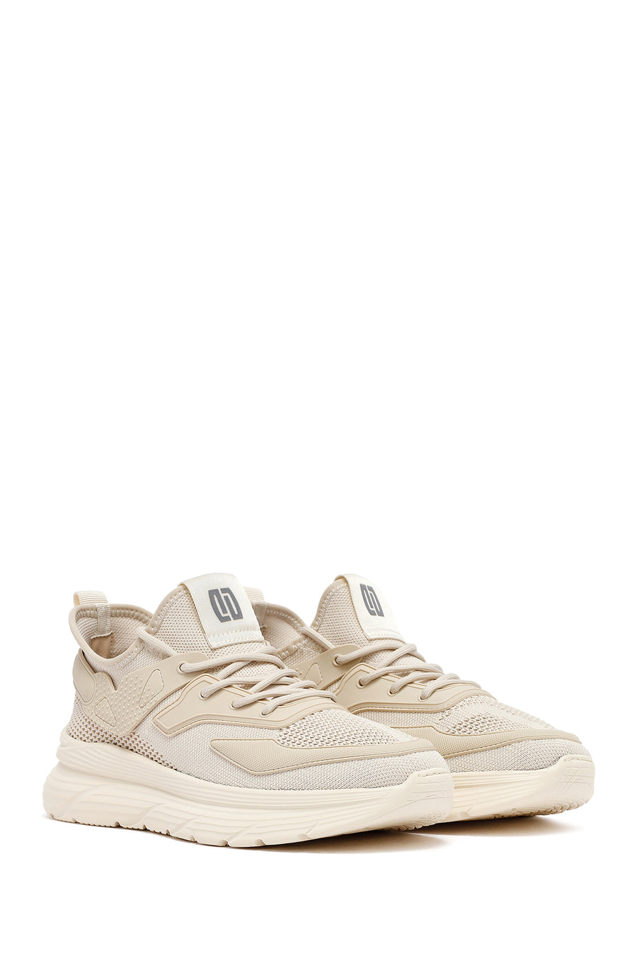 Derimod Zero Men's Beige Laced Thick Soled Fabric Sneakers