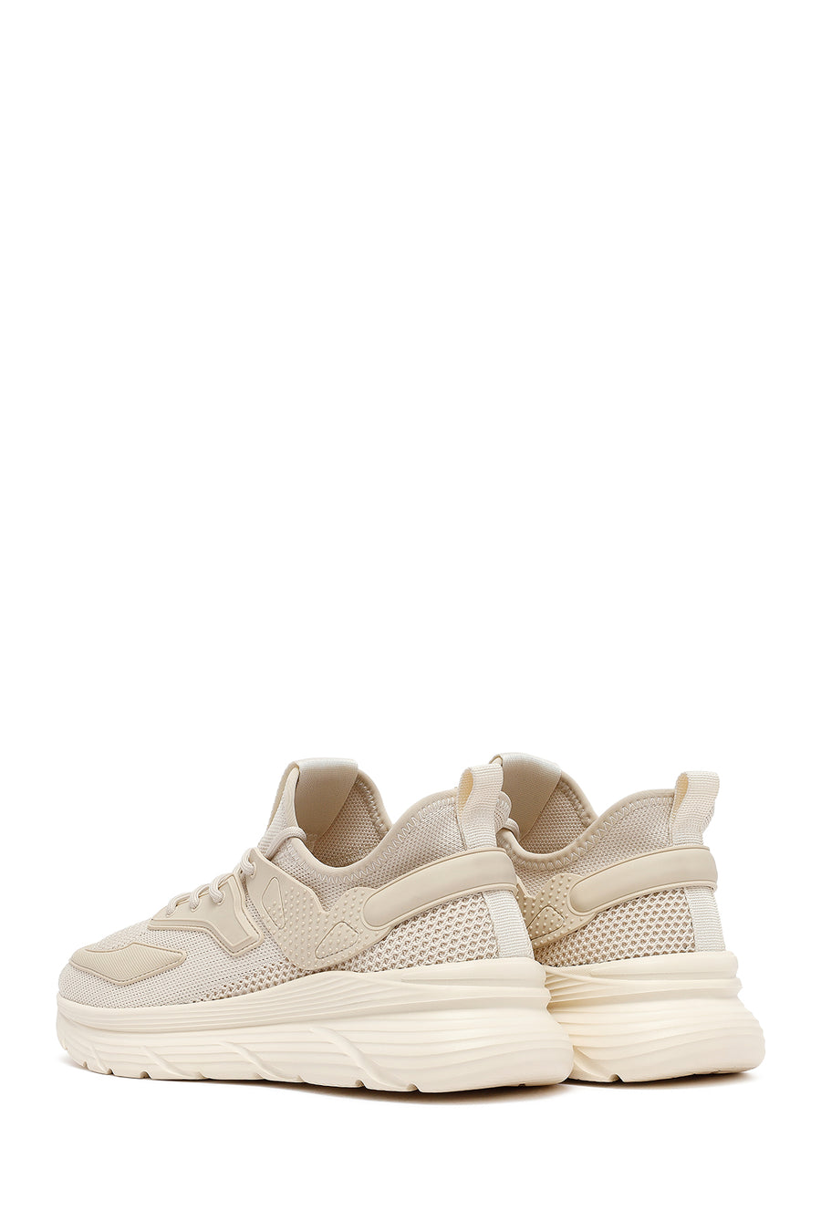 Derimod Zero Men's Beige Laced Thick Soled Fabric Sneakers