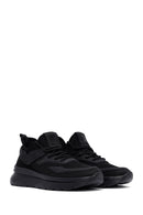 Derimod Zero Men's Black Lace-Up Thick-Sole Fabric Sneaker | Derimod