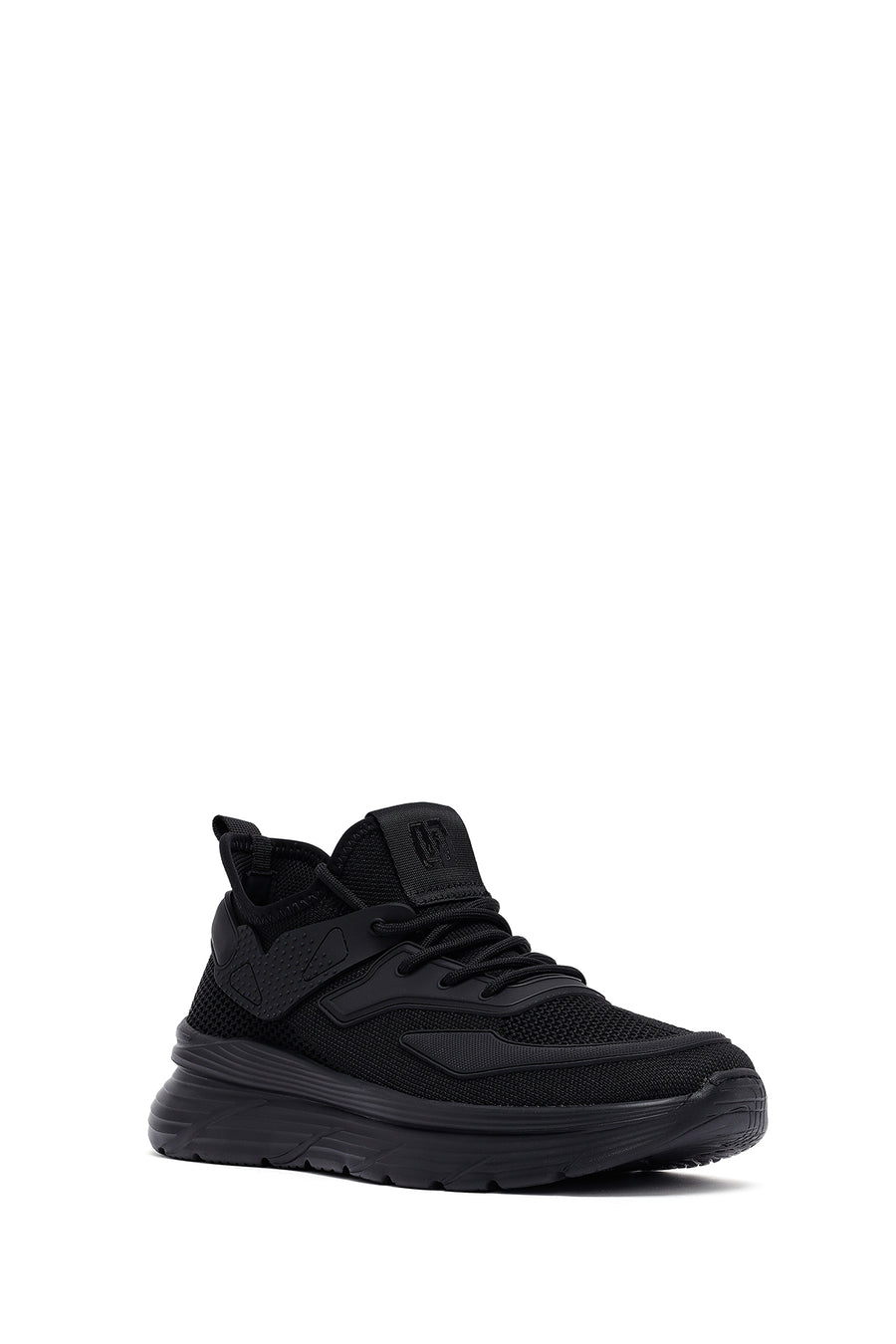 Derimod Zero Men's Black Lace-Up Thick-Sole Fabric Sneaker
