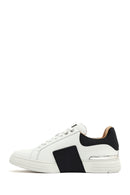 Men's White Lace-up Thick-Sole Leather Sneaker | Derimod