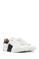 Men's White Lace-up Thick-Sole Leather Sneaker | Derimod