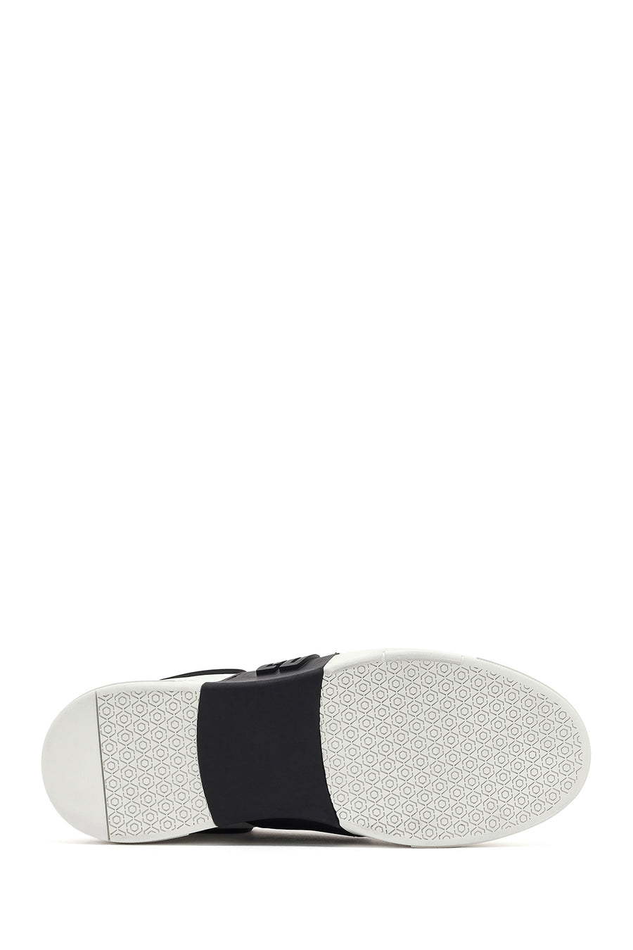 Men's White Lace-up Thick-Sole Leather Sneaker
