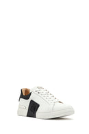Men's White Lace-up Thick-Sole Leather Sneaker | Derimod