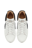 Men's White Lace-up Thick-Sole Leather Sneaker | Derimod