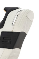 Men's White Lace-up Thick-Sole Leather Sneaker | Derimod
