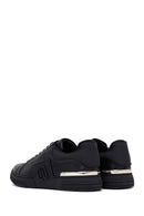 Men's Black Lace-up Thick-Sole Leather Sneaker | Derimod