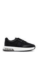 Derimod Zero Men's Black Lace-Up Thick Sole Leather Sneakers | Derimod