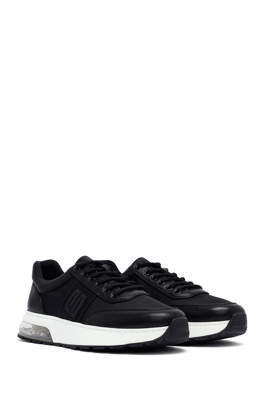 Derimod Zero Men's Black Lace-Up Thick Sole Leather Sneakers