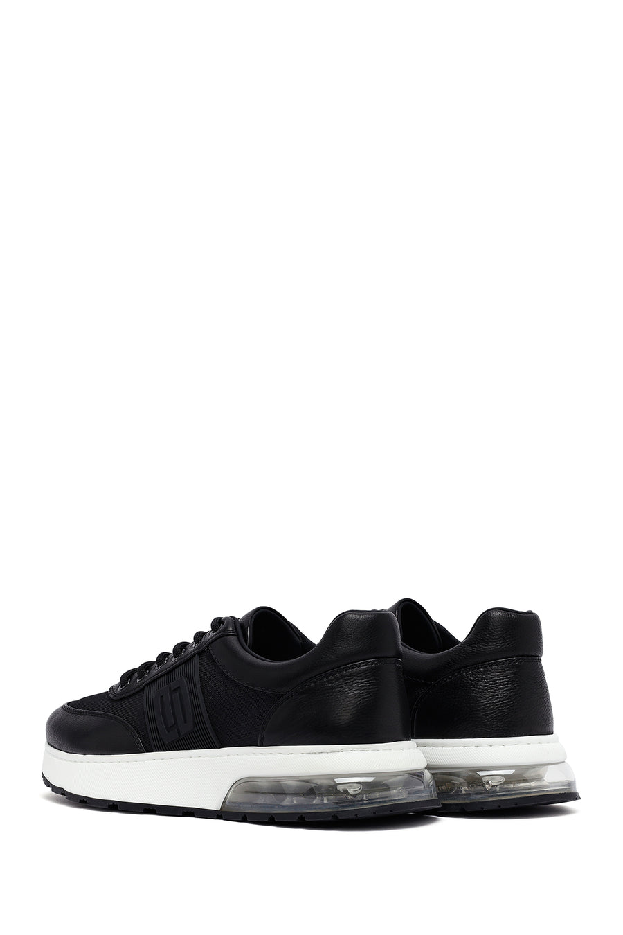Derimod Zero Men's Black Lace-Up Thick Sole Leather Sneakers