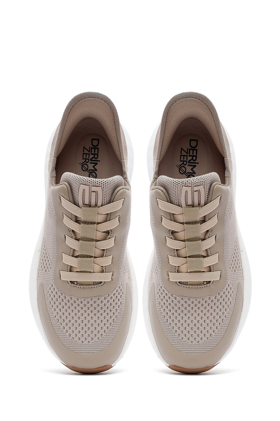Derimod Zero Men's Beige Thick-Soled Fabric Sneakers