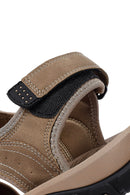 Male Beige Leather Outdoor Sandals | Derimod