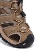Male Beige Leather Outdoor Sandals | Derimod