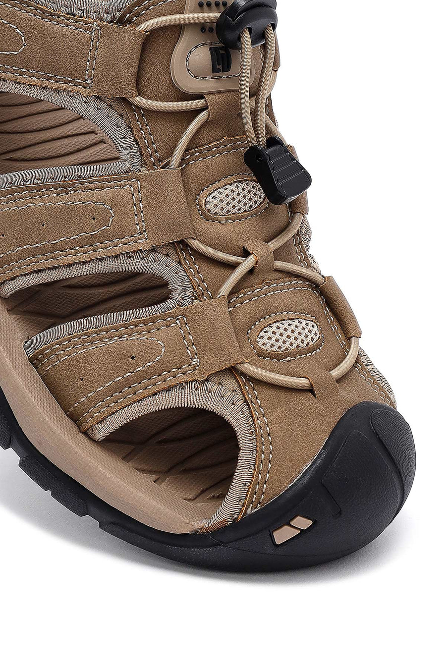 Male Beige Leather Outdoor Sandals