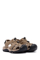 Male Beige Leather Outdoor Sandals | Derimod