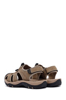 Male Beige Leather Outdoor Sandals | Derimod