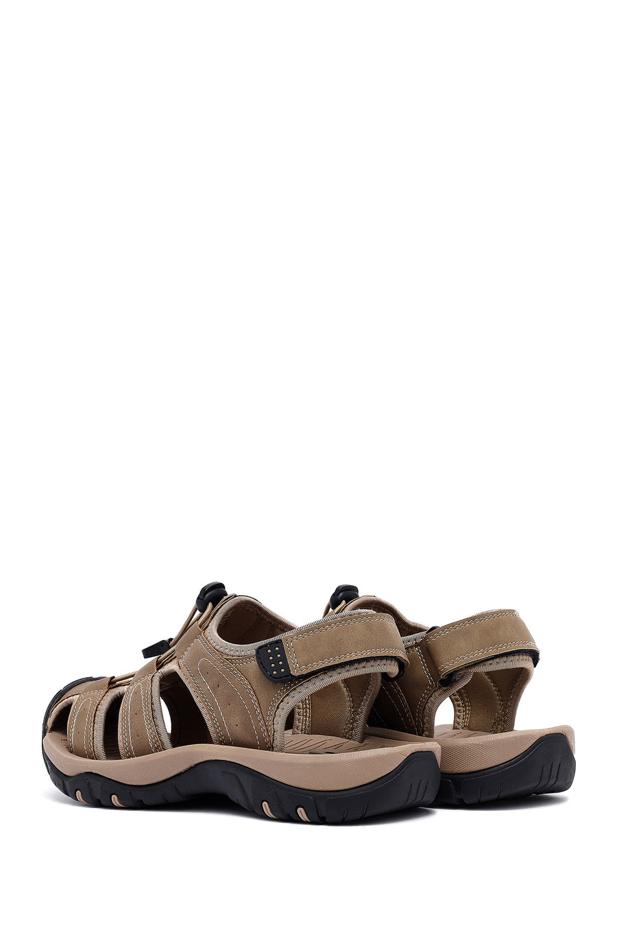 Male Beige Leather Outdoor Sandals