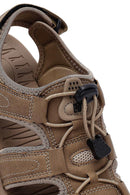 Male Beige Leather Outdoor Sandals | Derimod