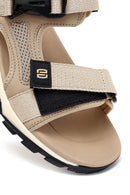 Men's Beige Fabric Sandals | Derimod