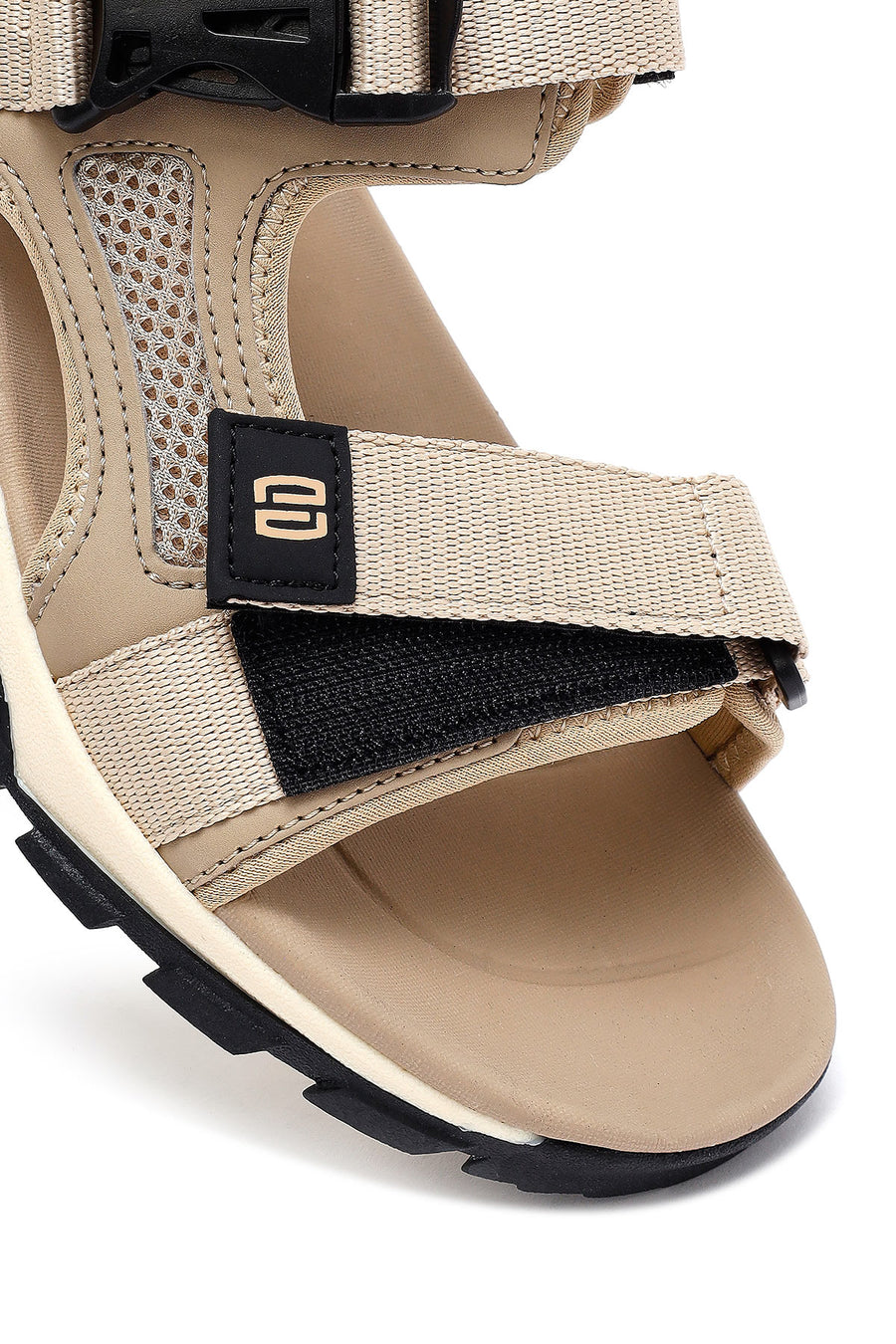 Men's Beige Fabric Sandals