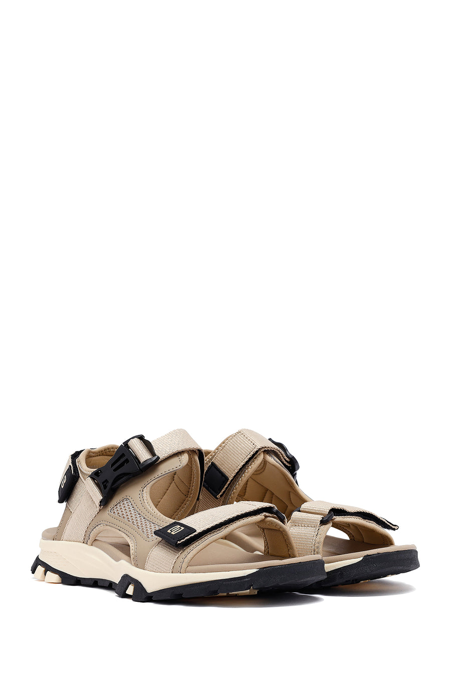 Men's Beige Fabric Sandals