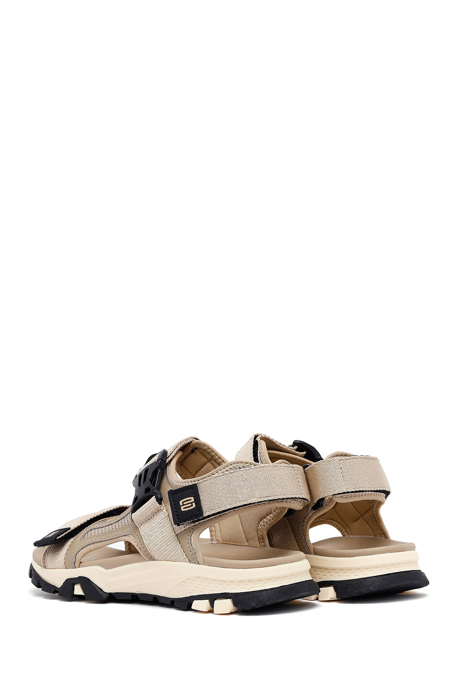 Men's Beige Fabric Sandals