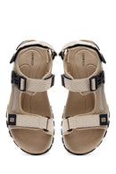 Men's Beige Fabric Sandals | Derimod