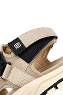 Men's Beige Fabric Sandals | Derimod