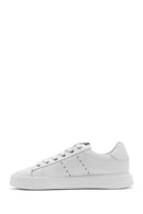 Men's White Lace-up Leather Sneaker | Derimod