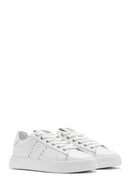 Men's White Lace-up Leather Sneaker | Derimod