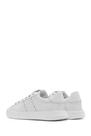 Men's White Lace-up Leather Sneaker | Derimod