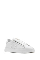 Men's White Lace-up Leather Sneaker | Derimod