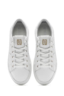 Men's White Lace-up Leather Sneaker | Derimod