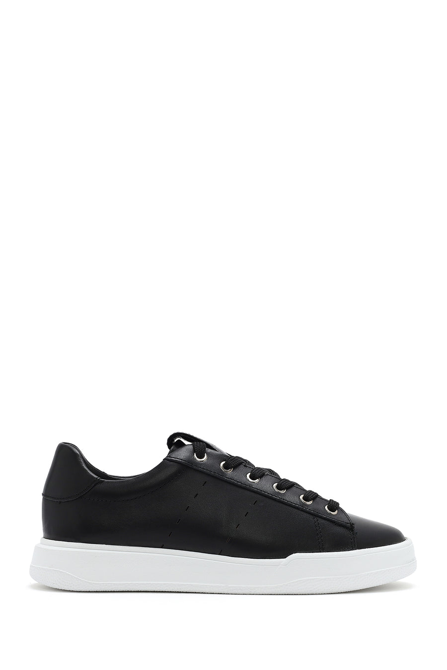 Men's Black Lace-up Leather Sneaker 25SFD707518 | Derimod