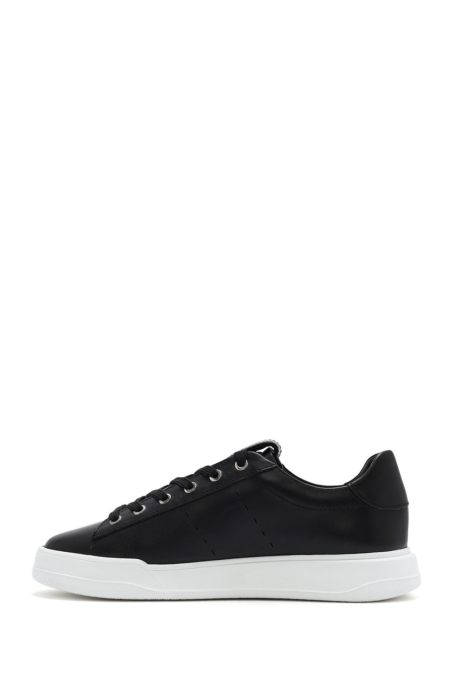 Men's Black Lace-up Leather Sneaker